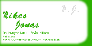 mikes jonas business card