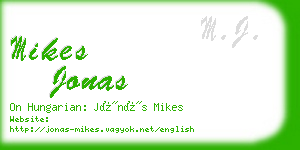 mikes jonas business card